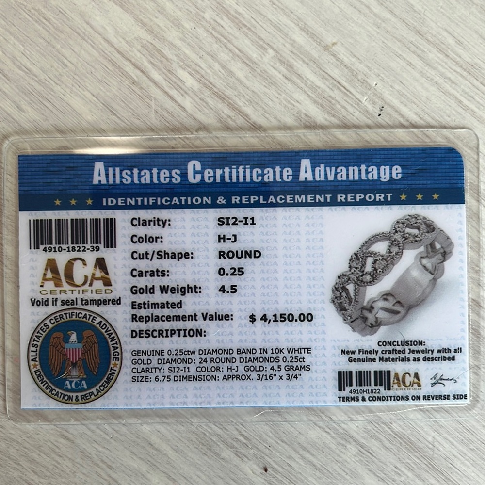 10k white gold w/ .25ct diamonds Band